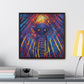 Title: Creepy Cat – Surreal Modern Wall Art Print on Framed Gallery Wrap Canvas