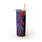 Creepy Cat - Skinny Tumbler with Straw, 20oz