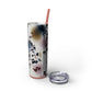 Floral - Skinny Tumbler with Straw, 20oz