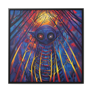 Title: Creepy Cat – Surreal Modern Wall Art Print on Framed Gallery Wrap Canvas