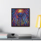 Title: Creepy Cat – Surreal Modern Wall Art Print on Framed Gallery Wrap Canvas