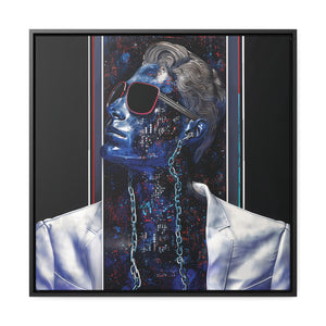 Chained Bluesy - Original Abstract Wall Art on Framed Gallery Wrap Canvas