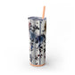 Floral - Skinny Tumbler with Straw, 20oz