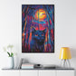 Captivated Cat – Enchanting Modern Art Print on Gallery Wrap Framed Canvas