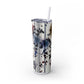 Floral - Skinny Tumbler with Straw, 20oz