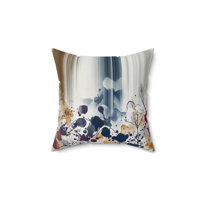 Floral Ink Blur - Square Pillow