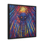 Title: Creepy Cat – Surreal Modern Wall Art Print on Framed Gallery Wrap Canvas