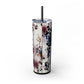 Floral - Skinny Tumbler with Straw, 20oz