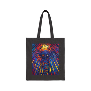 Creepy Cat - Cotton Canvas Tote Bag