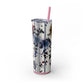 Floral - Skinny Tumbler with Straw, 20oz