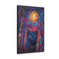 Captivated Cat – Enchanting Modern Art Print on Gallery Wrap Framed Canvas