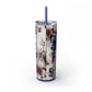 Floral - Skinny Tumbler with Straw, 20oz