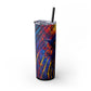 Creepy Cat - Skinny Tumbler with Straw, 20oz