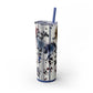 Floral - Skinny Tumbler with Straw, 20oz