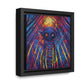 Title: Creepy Cat – Surreal Modern Wall Art Print on Framed Gallery Wrap Canvas