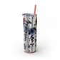 Floral - Skinny Tumbler with Straw, 20oz