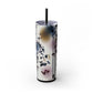 Floral - Skinny Tumbler with Straw, 20oz