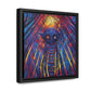 Title: Creepy Cat – Surreal Modern Wall Art Print on Framed Gallery Wrap Canvas