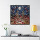 Ritual of the Red Orbs - Macabre Modern Art Print on Framed Gallery Wrap Canvas