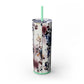 Floral - Skinny Tumbler with Straw, 20oz