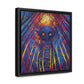 Title: Creepy Cat – Surreal Modern Wall Art Print on Framed Gallery Wrap Canvas