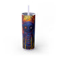 Creepy Cat - Skinny Tumbler with Straw, 20oz