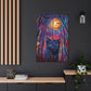 Captivated Cat – Enchanting Modern Art Print on Gallery Wrap Framed Canvas