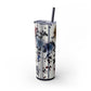 Floral - Skinny Tumbler with Straw, 20oz